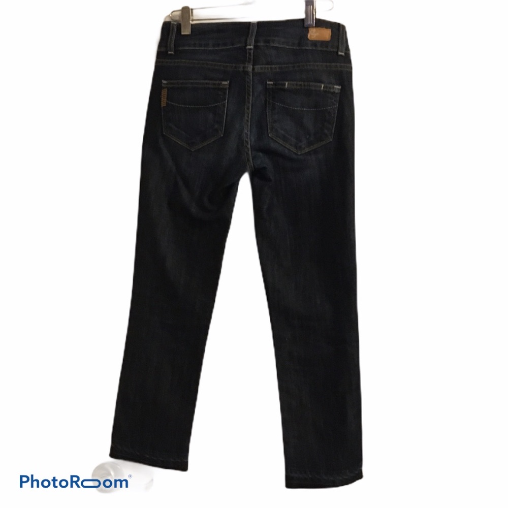 PAIGE CROPPED DARK DENIM HIDDEN HILLS JEANS - Picture 2 of 8